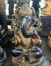 Ganesha aus Lavagestein schwarz/gold