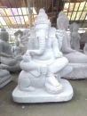 Ganesha aus Lavagestein weiss