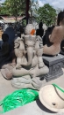Ganesha aus Lavagestein grau